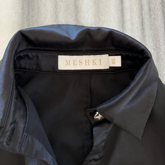 Black Satin Crop Top XS - Picture 3 of 4